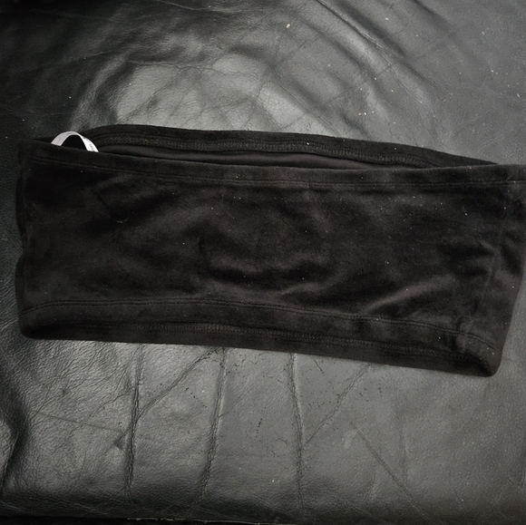 Juicy Couture Black Velour Tube Crystal Stud Preppy Embroidery Stretchy Sz S/M - Picture 5 of 8